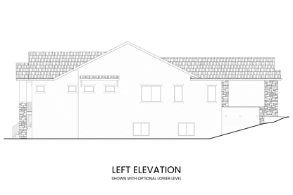 Three-Bedroom-Ranch-House-Plan-with-Lower-Level-Expansion-Left-Elevation-Rocky-Mountain-Plan-Company-Vail-Pass