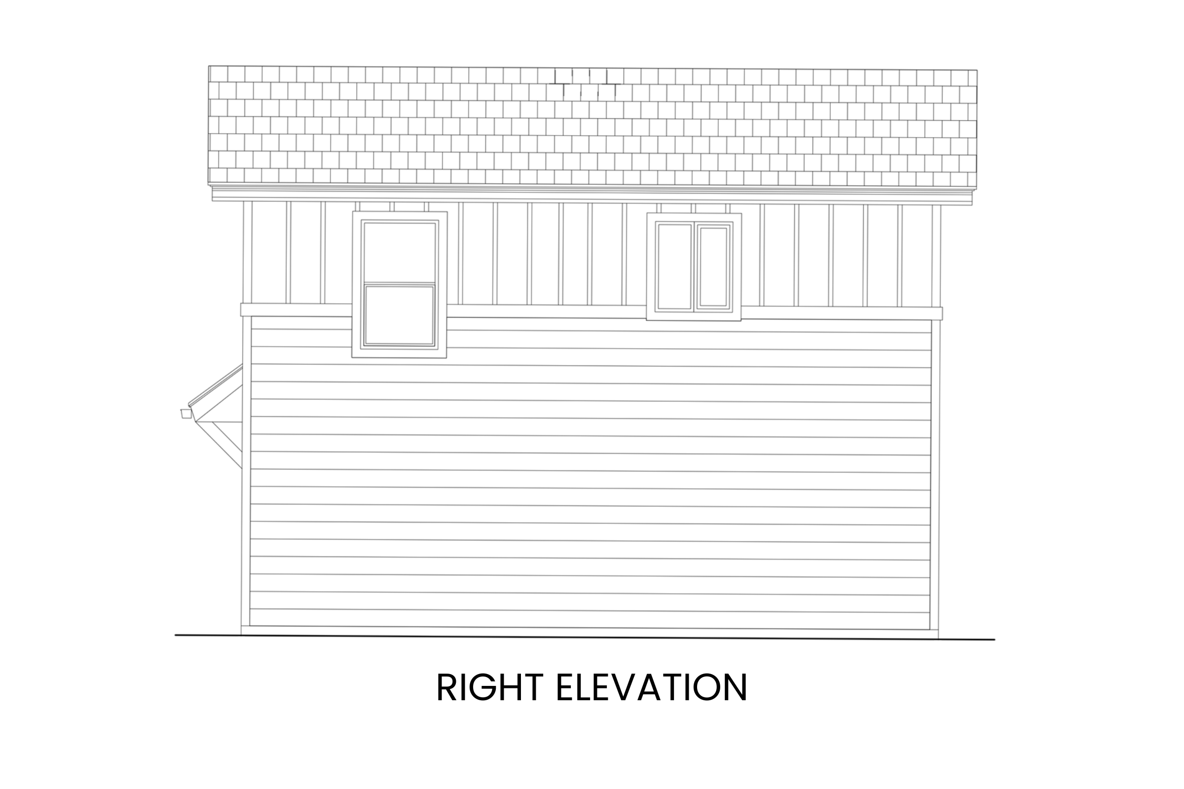 Two-Bedroom-Carriage-House-Plan-Garage-Level-Right-Elevation-Rocky-Mountain-Plan-Company-Dandelion