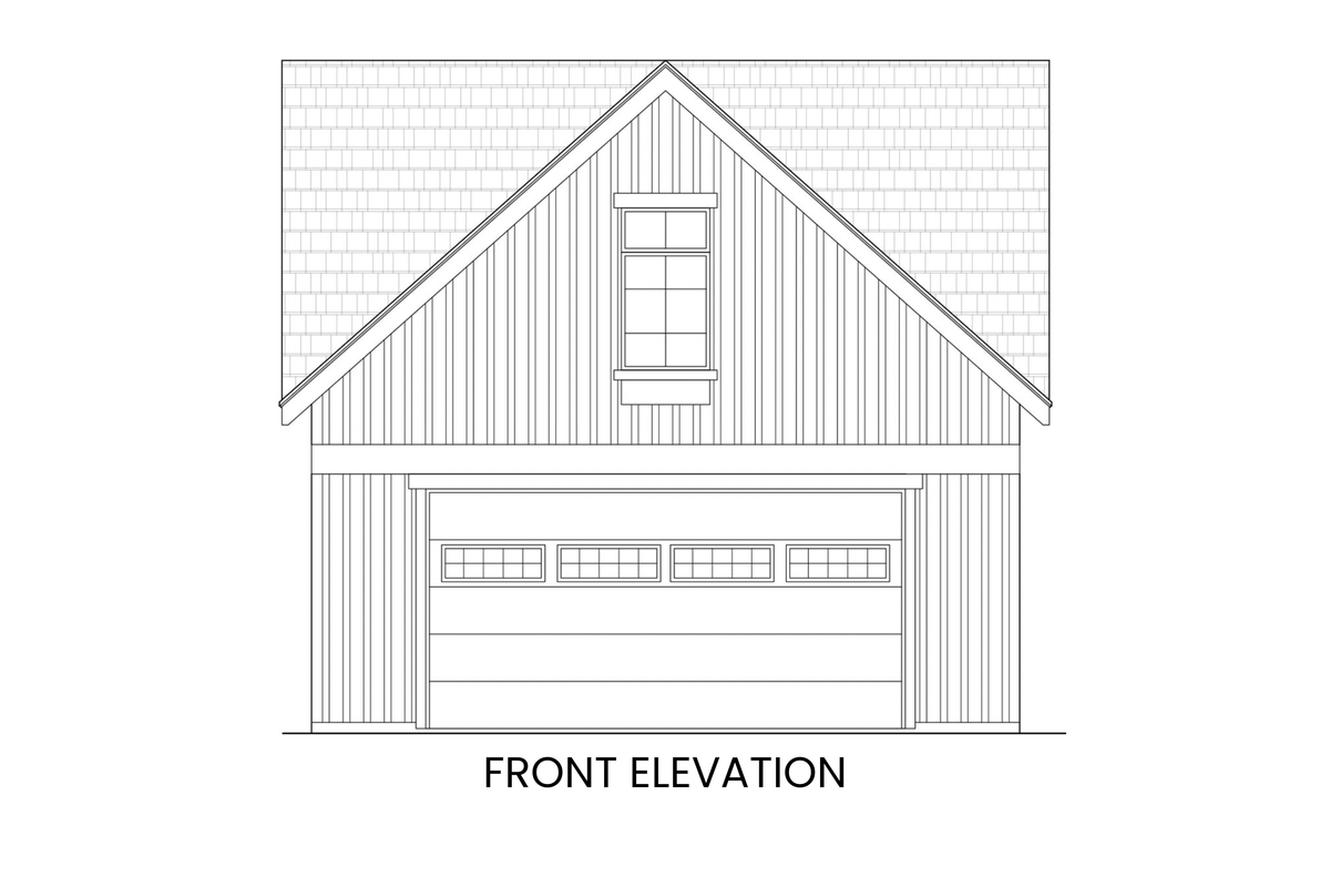 Goat Hill front elevation — modern farmhouse carriage house with two-car garage — Rocky Mountain Plan Company