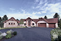 Abrams Mountain mountain craftsman lodge exterior render — Rocky Mountain Plan Company
