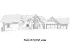 Abrams Mountain front home view showing timber trusses — Rocky Mountain Plan Company