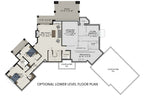 Abrams Mountain walkout lower level floor plan — 1,372 sf, rec room and bedrooms — Rocky Mountain Plan Company