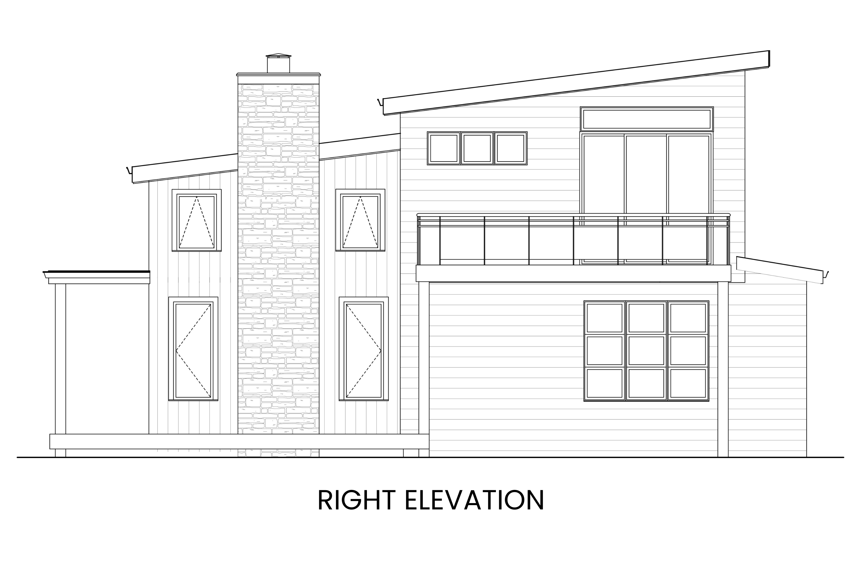 Blue Spruce right elevation — Rocky Mountain Plan Company
