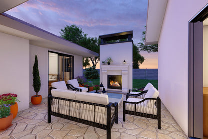 Spanish-Revival-Courtyard-Ranch-Plan-Courtyard-View-Rocky-Mountain-Plan-Company-Coast-Redwood